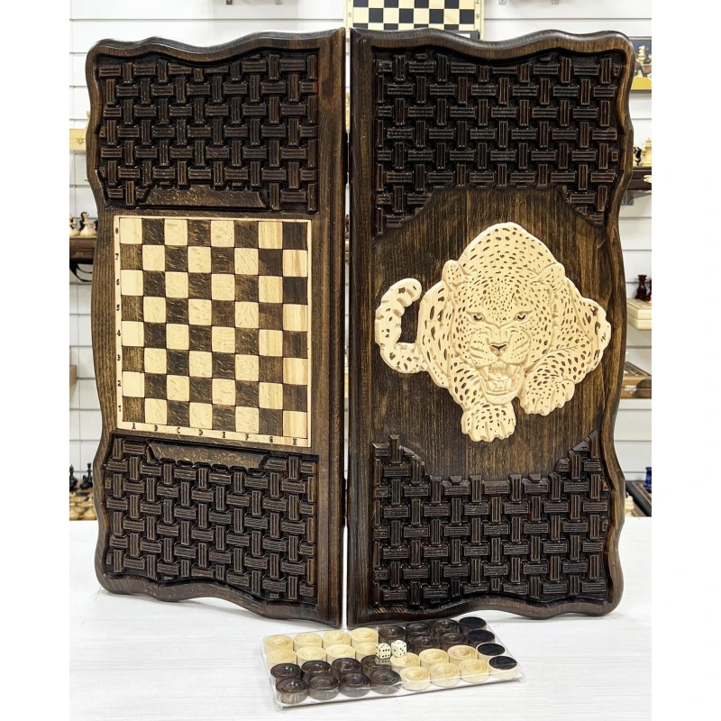 Нарды деревянные резные Гепард 60 см, Artash