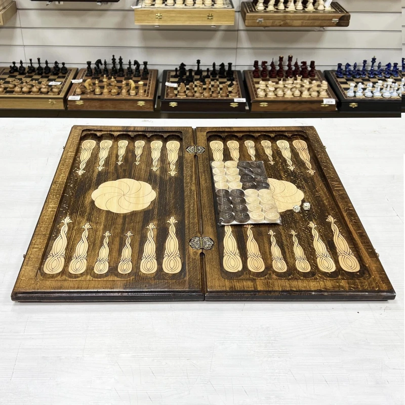 Нарды деревянные резные Лев 60 см, Artash