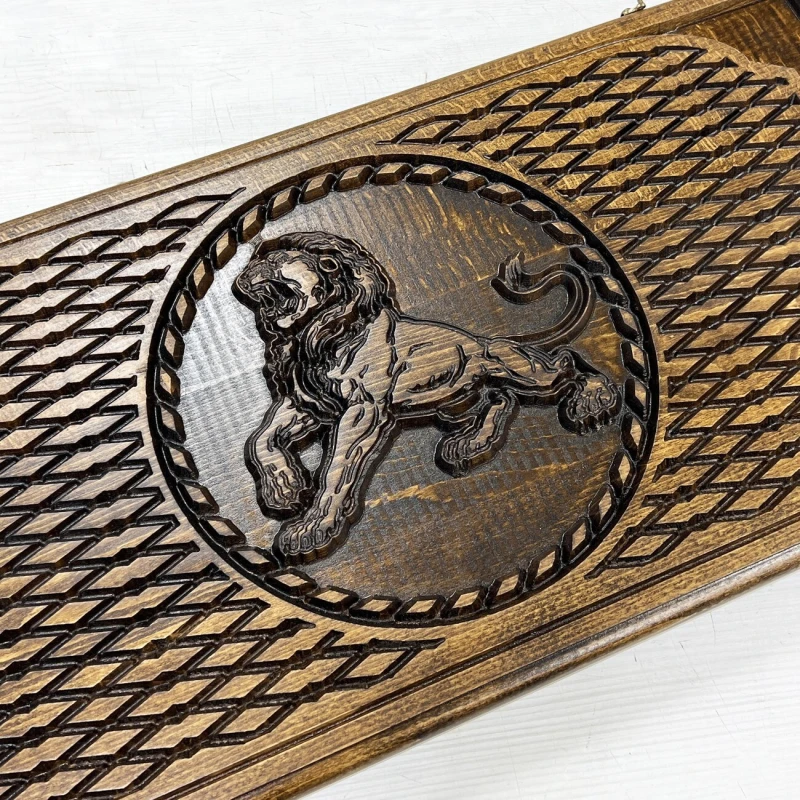 Нарды деревянные резные Лев 60 см, Artash