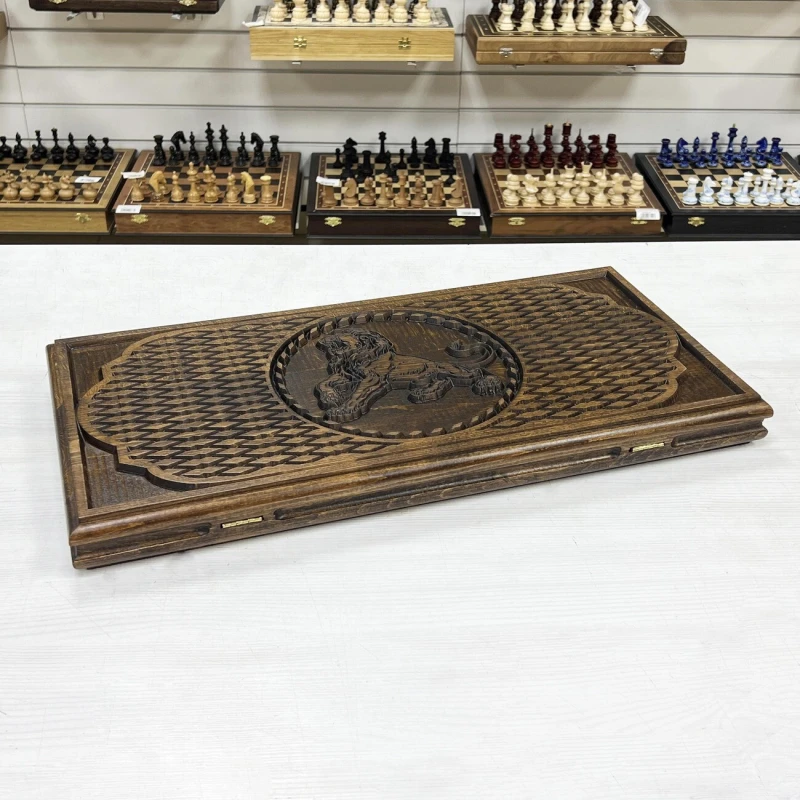 Нарды деревянные резные Лев 60 см, Artash