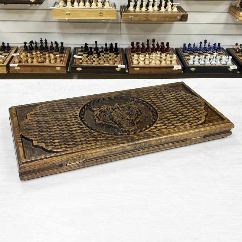 Нарды деревянные резные Тигр 60 см, Artash