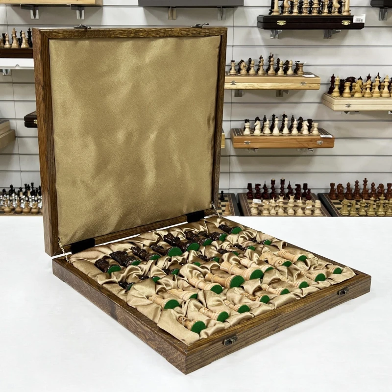 Шахматы в ларце из дуба подарочные с фигурами Суприм