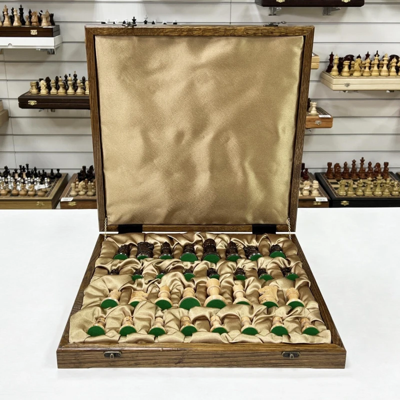 Шахматы в ларце из дуба подарочные с фигурами Суприм