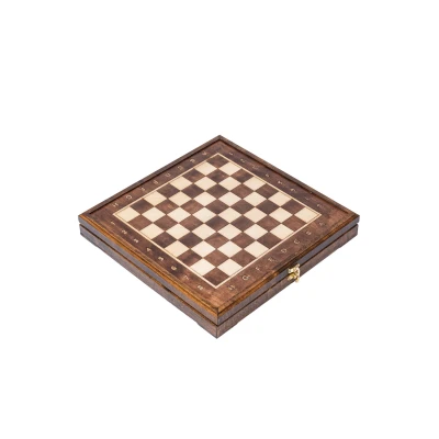 Шахматный ларец из дуба с чехлом без фигур 35 см