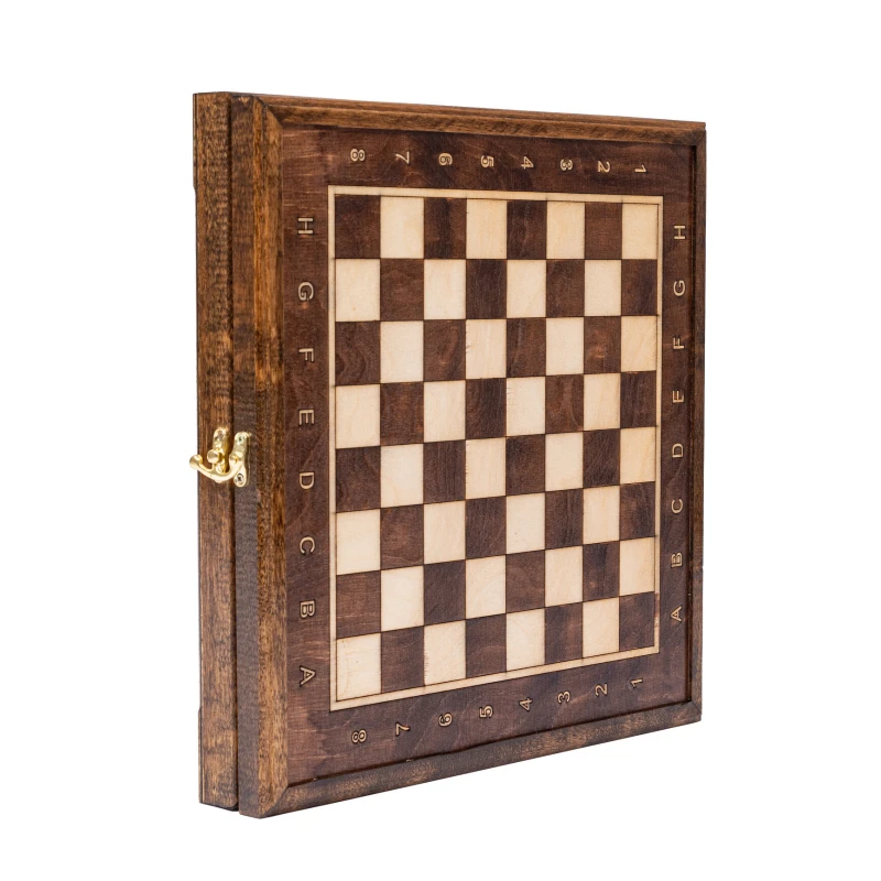 Шахматный ларец из дуба с чехлом без фигур 35 см