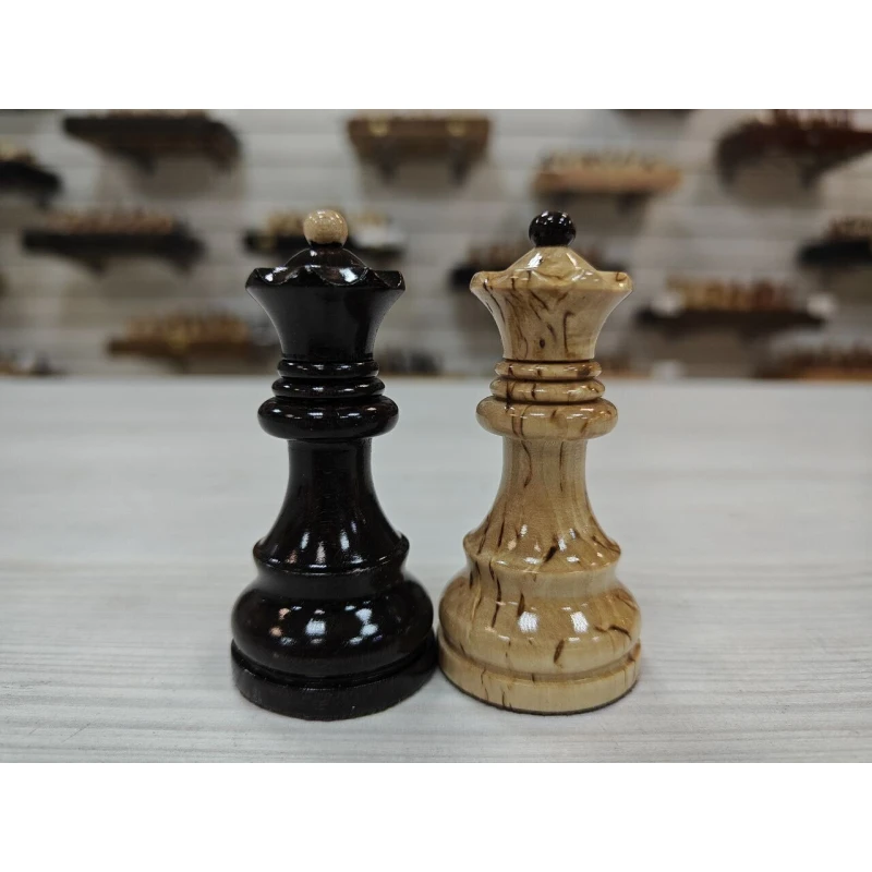 Шахматные фигуры Карельская береза Стаунтон люкс