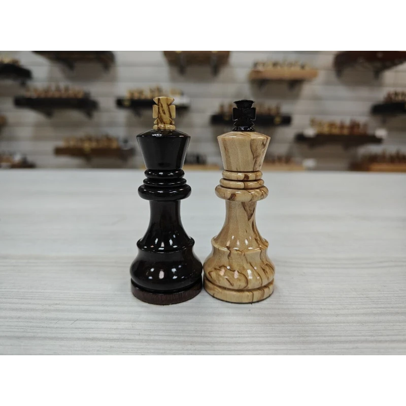 Шахматные фигуры Карельская береза Стаунтон люкс