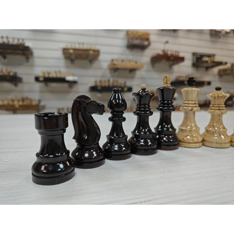 Шахматные фигуры Карельская береза Стаунтон люкс