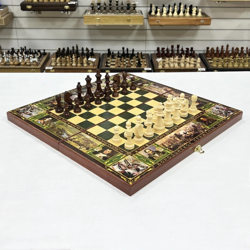 Набор 3 в 1 шахматы нарды шашки Бородино