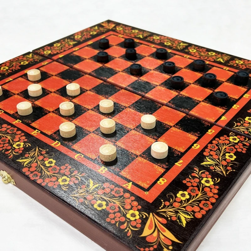 Набор 3 в 1 шахматы нарды шашки Хохлома