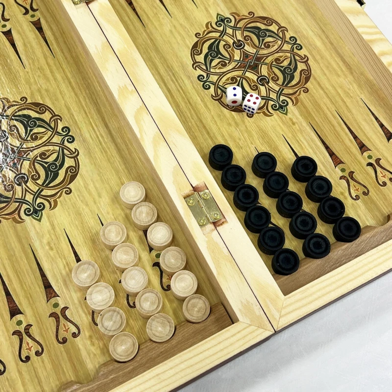 Набор 3 в 1 шахматы нарды шашки Хохлома