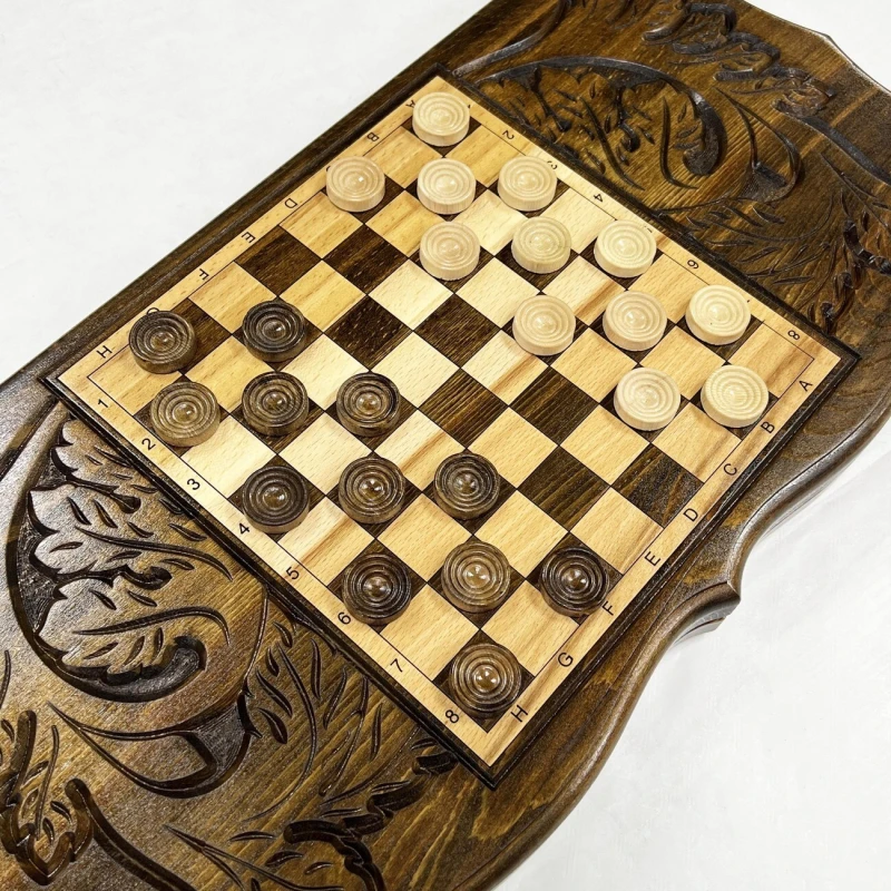 Нарды подарочные из массива бука Герб РФ металл