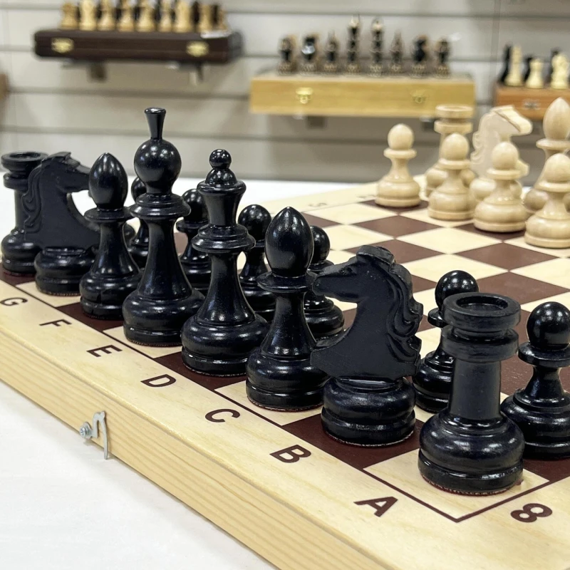 Шахматы деревянные гроссмейстерские с турнирными фигурами без утяжеления
