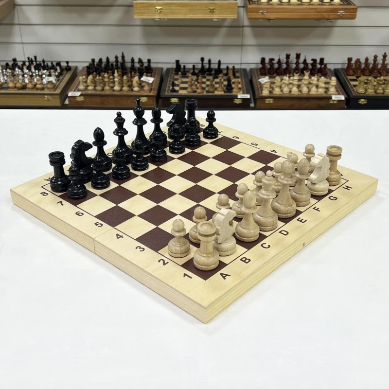 Шахматы деревянные гроссмейстерские с турнирными фигурами без утяжеления