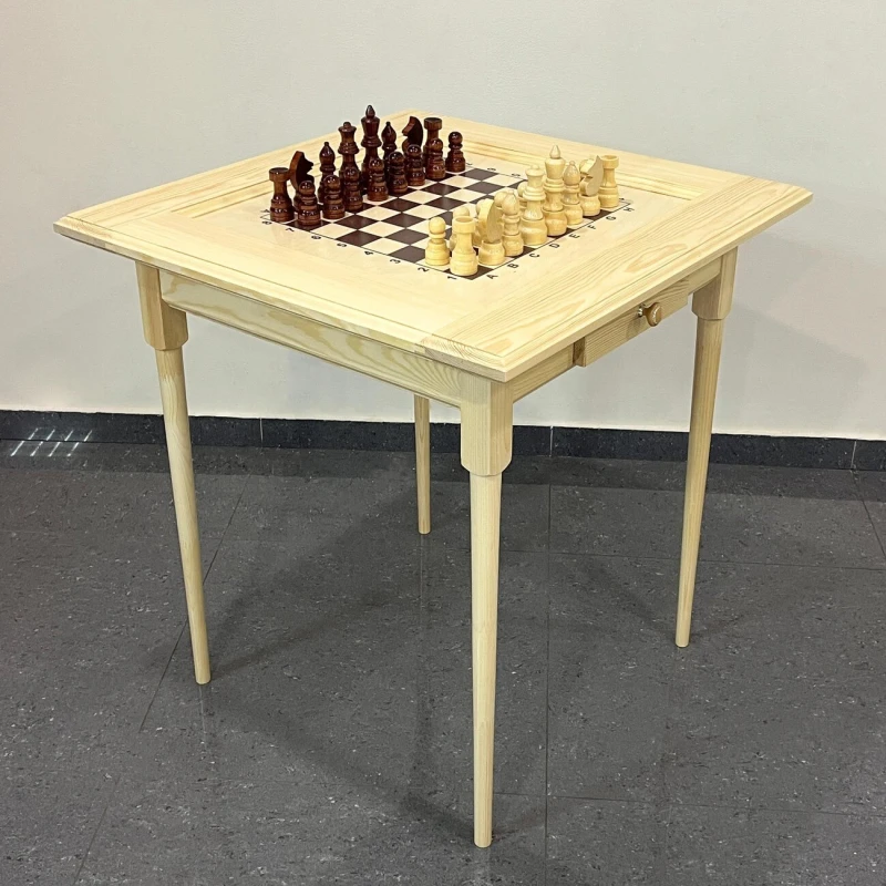 Шахматный стол гроссмейстерский с фигурами и ящиком 73 см