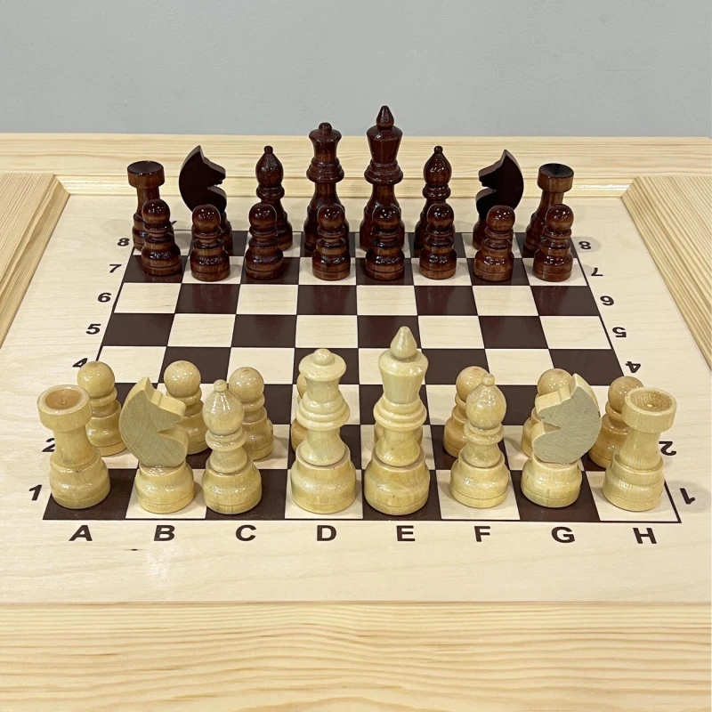 Шахматный стол гроссмейстерский с фигурами и ящиком 73 см