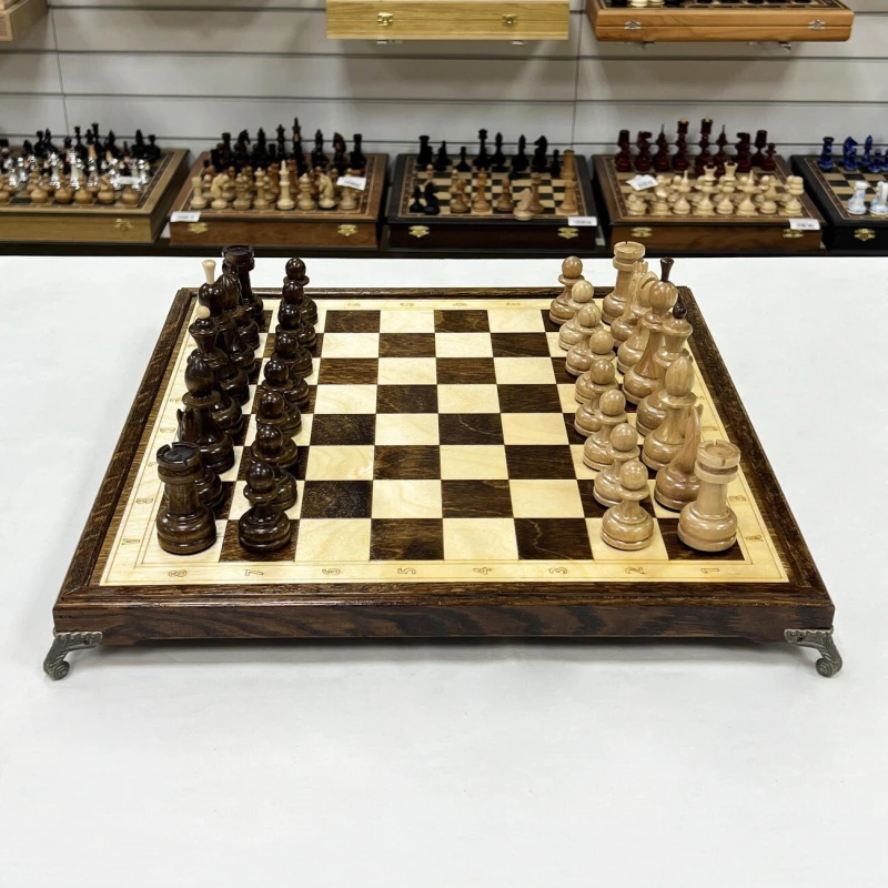 Шахматы нескладные дуб Премиальные люкс