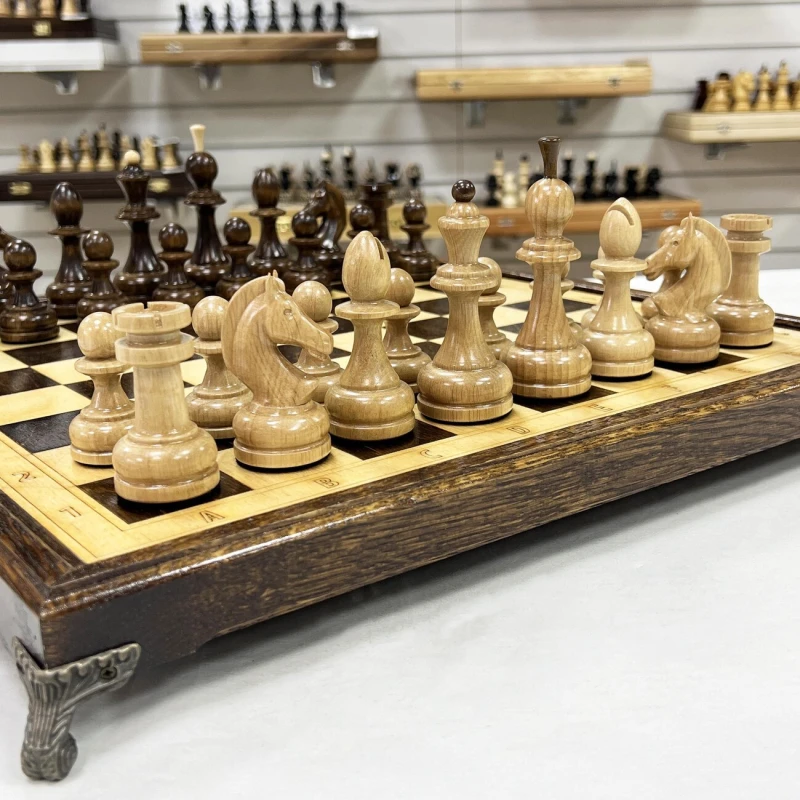 Шахматы нескладные дуб Премиальные люкс
