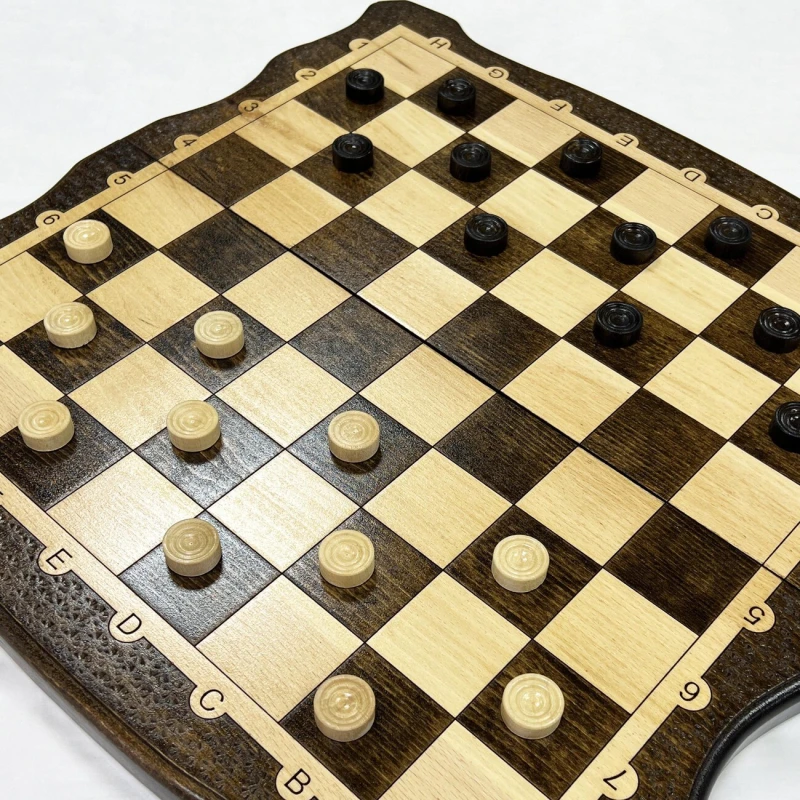 Набор 3 в 1 шахматы нарды шашки из массива бука Бастион матовые