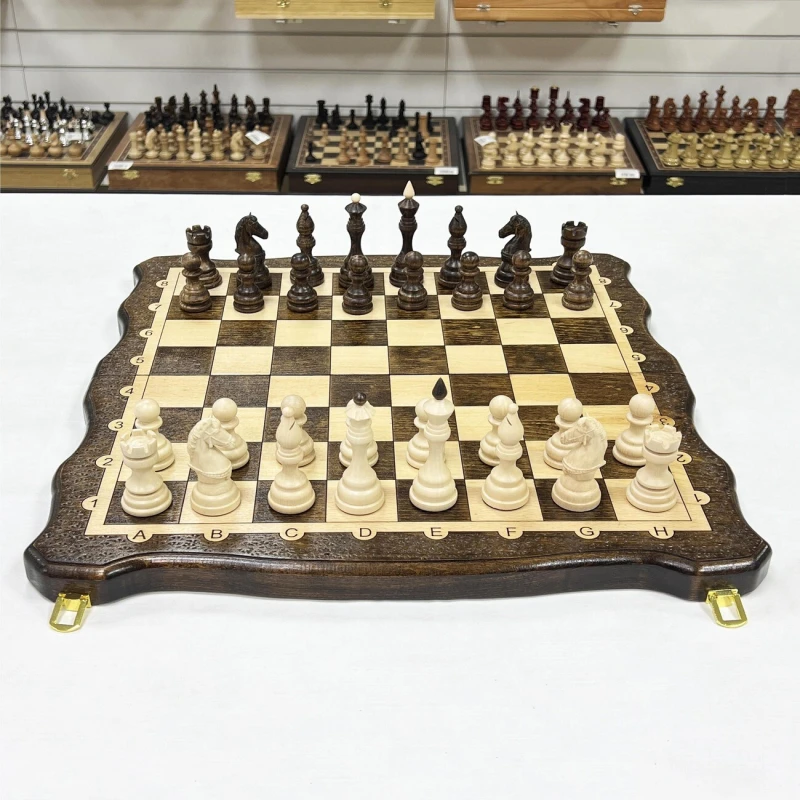 Набор 3 в 1 шахматы нарды шашки из массива бука Бастион матовые