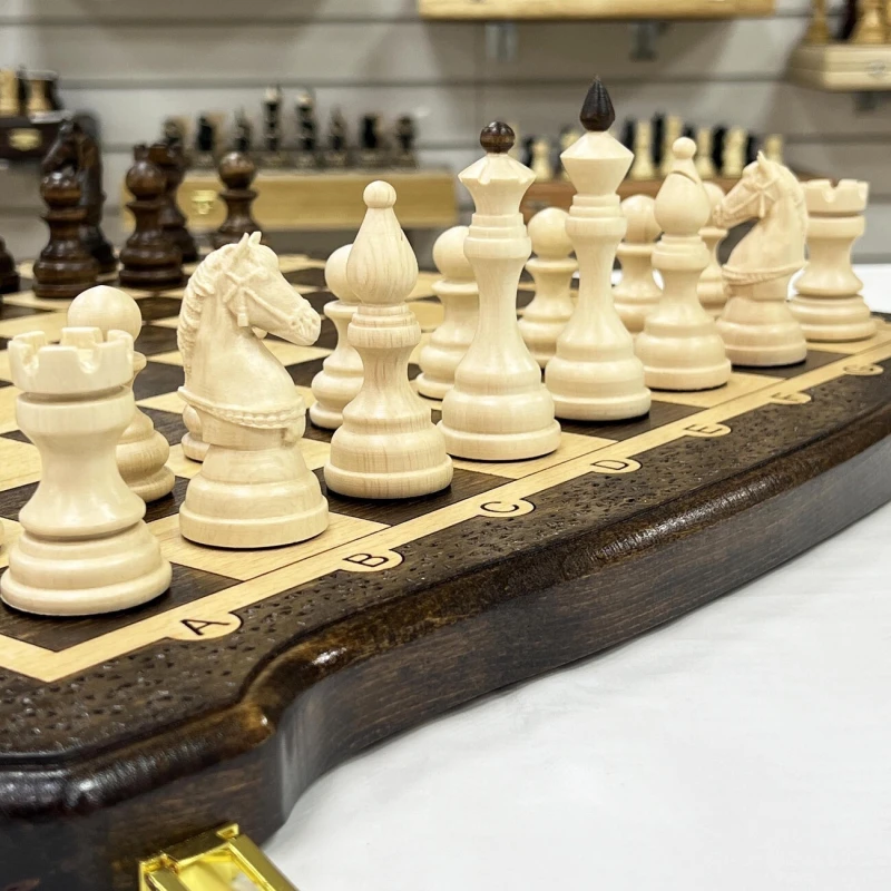 Набор 3 в 1 шахматы нарды шашки из массива бука Бастион матовые