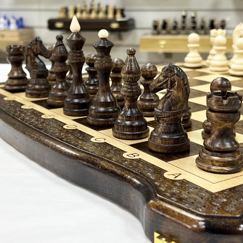 Набор 3 в 1 шахматы нарды шашки из массива бука Бастион матовые