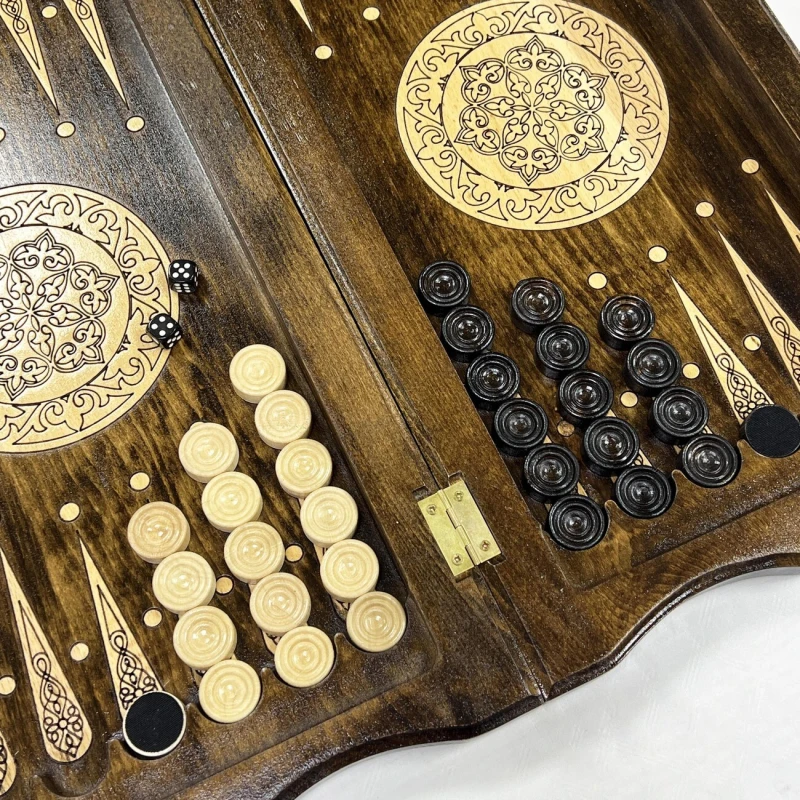 Набор 3 в 1 шахматы нарды шашки из массива бука Бастион матовые