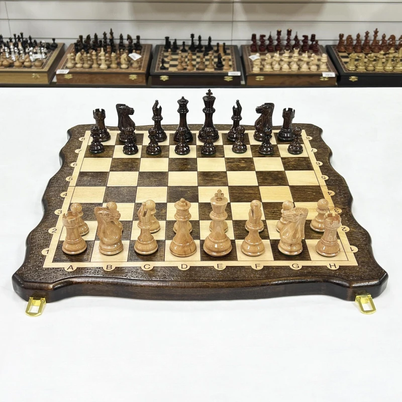 Набор 3 в 1 шахматы нарды шашки из массива бука Суприм