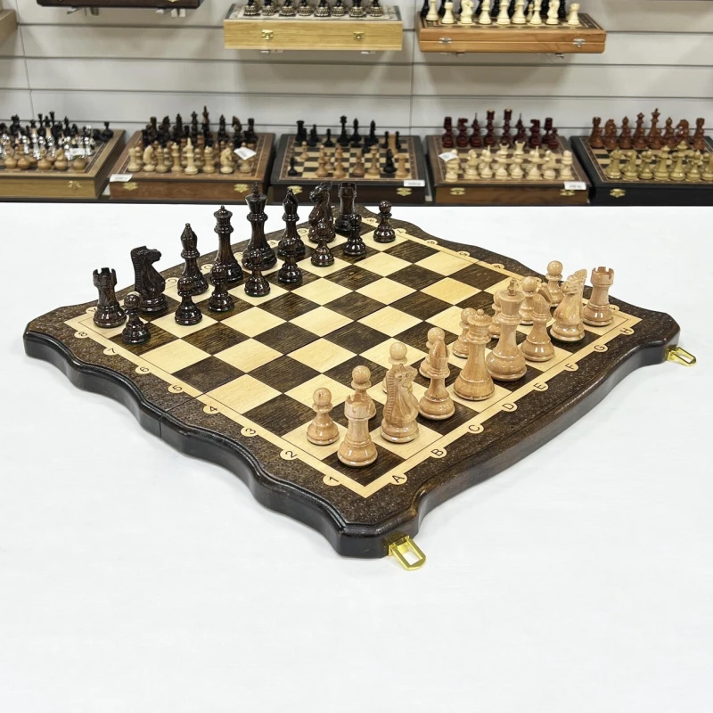 Набор 3 в 1 шахматы нарды шашки из массива бука Суприм