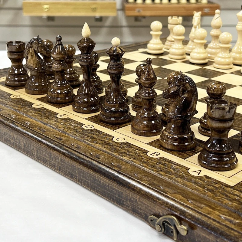 Набор 3 в 1 шахматы нарды шашки Бастион глянцевые