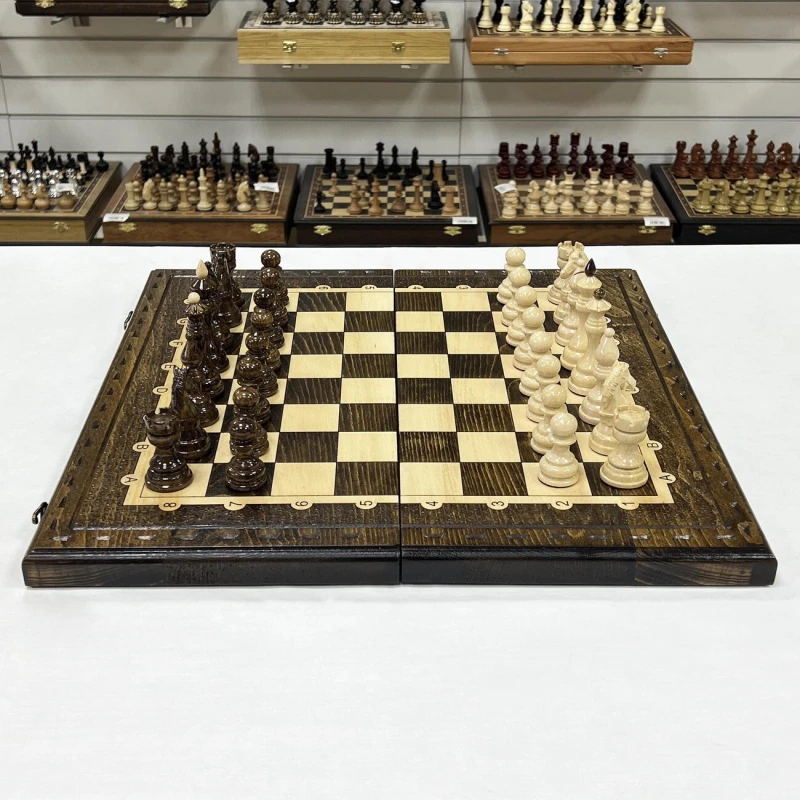 Набор 3 в 1 шахматы нарды шашки Бастион глянцевые