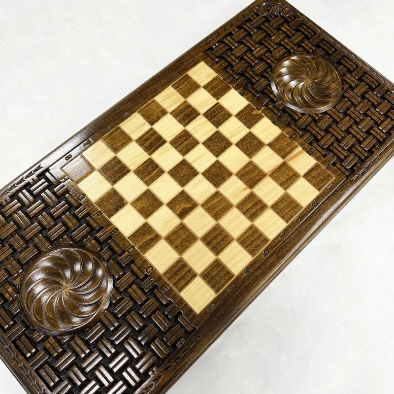 Нарды эксклюзивные деревянные ручной работы 60 см с чехлом