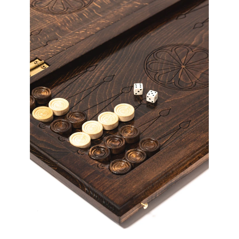 Нарды деревянные подарочные Герб РФ 50 см