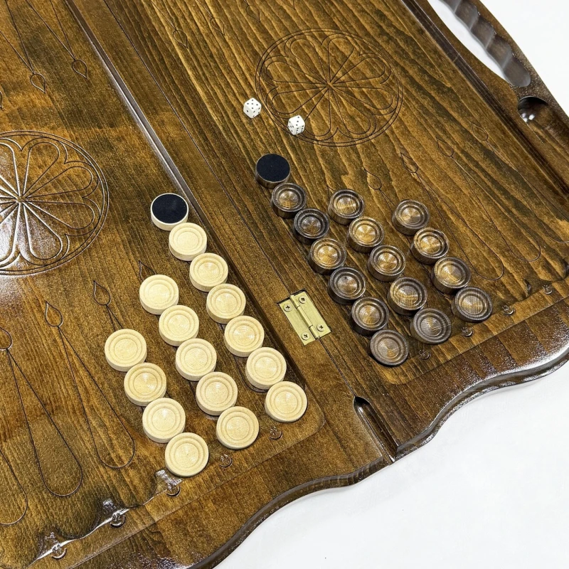 Нарды резные "Звезда" с ручкой, Haleyan