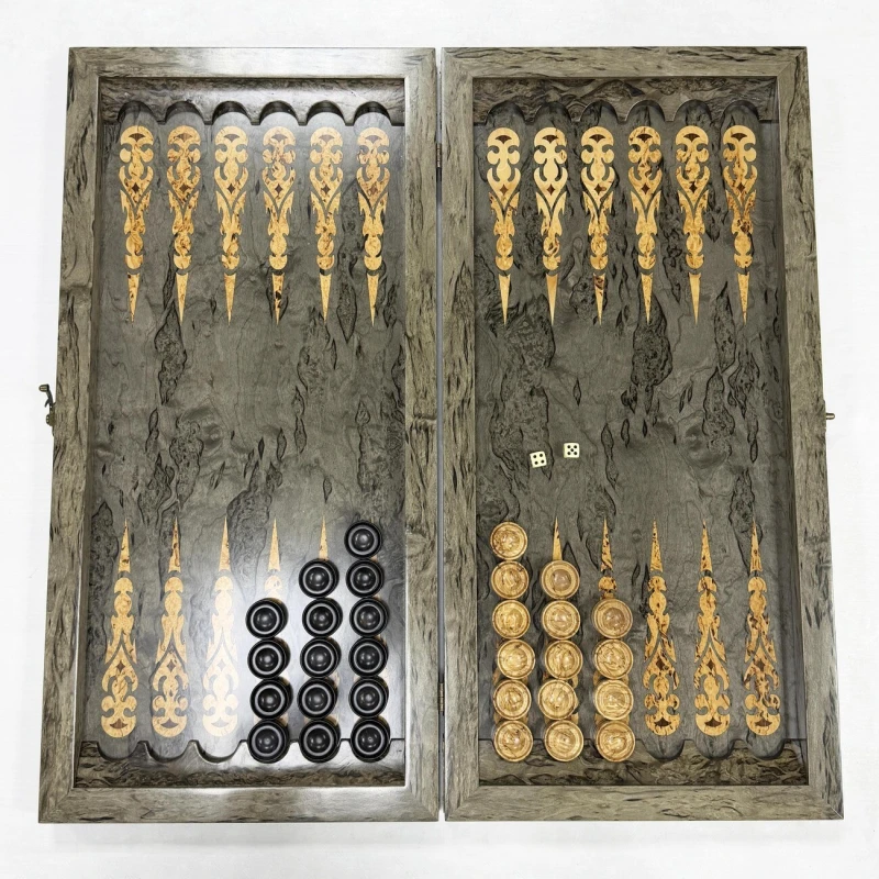 Нарды подарочные из мореной карельской березы большие 62 см