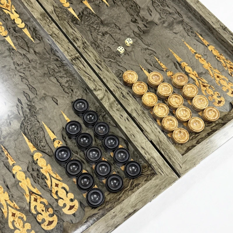 Нарды подарочные из мореной карельской березы большие 62 см