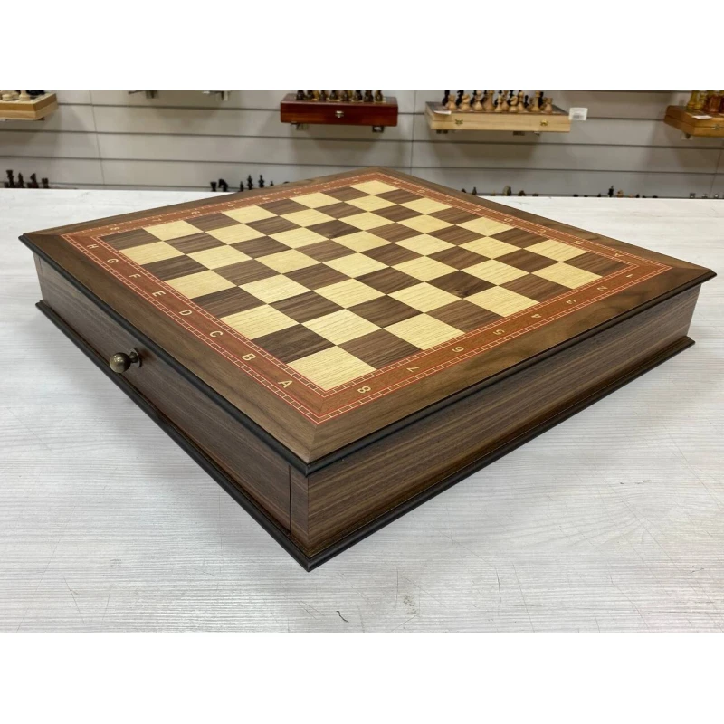 Шахматный ларец с выдвижными ящиками Орех без фигур