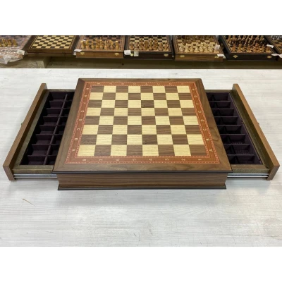 Шахматный ларец с выдвижными ящиками Орех без фигур