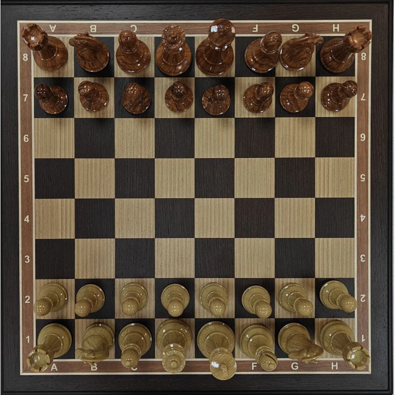 Шахматы подарочные нескладные Венге с фигурами Стаунтон композит