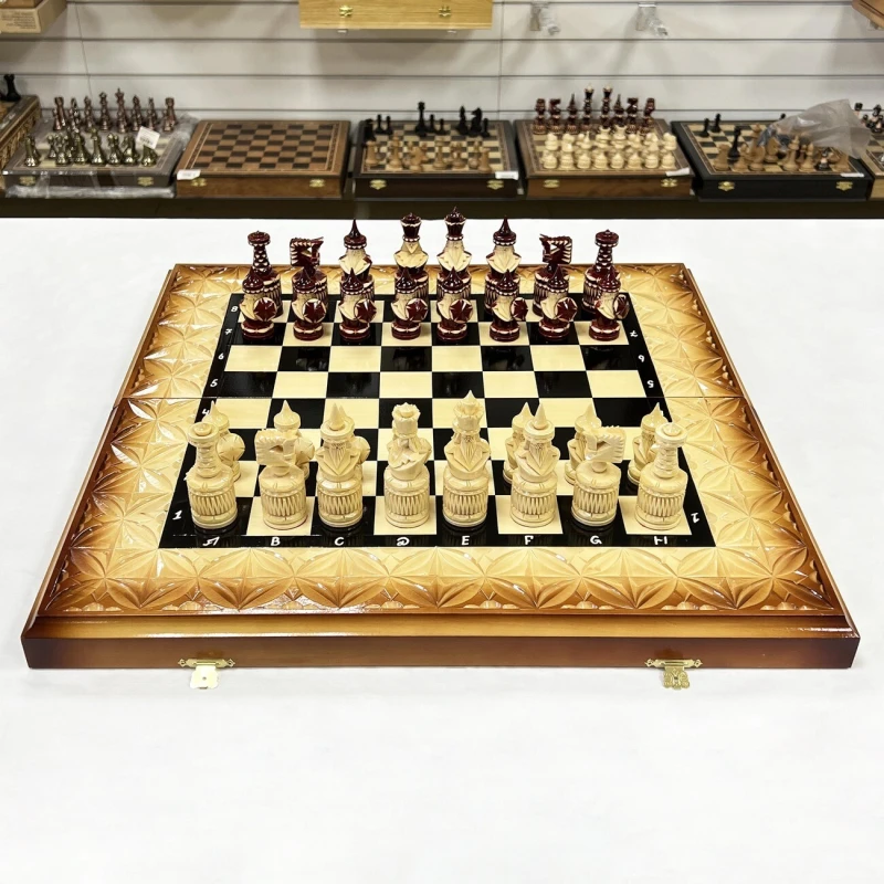 Набор 3 в 1 шахматы нарды шашки резной лак Паук и Скорпион