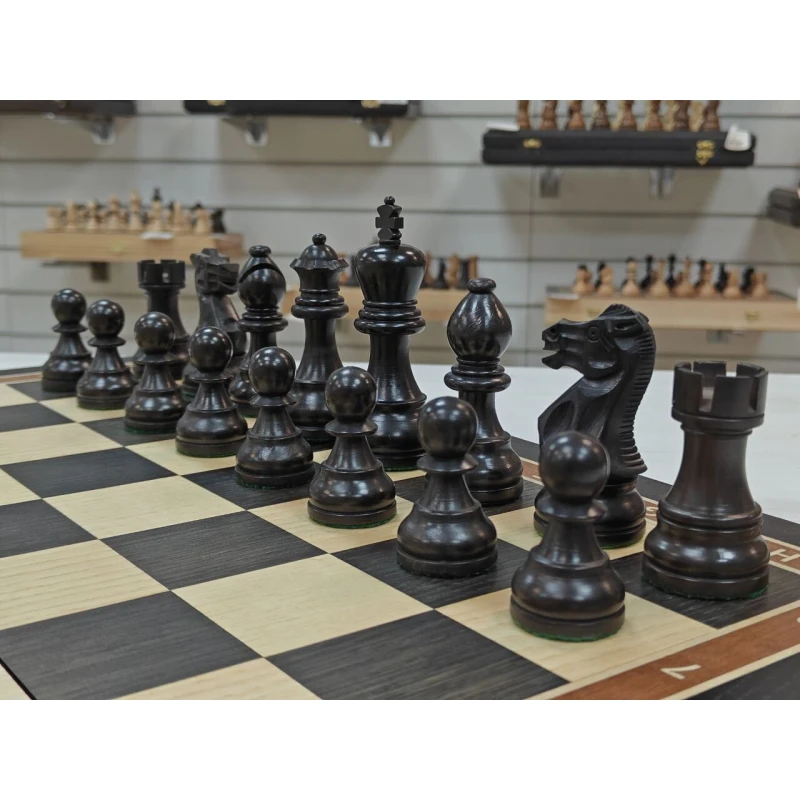 Шахматы подарочные Гамбит мореный дуб большие