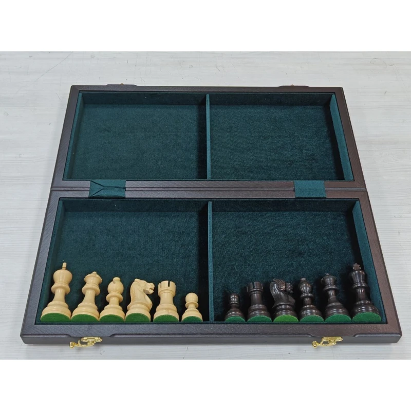 Шахматы подарочные Гамбит мореный дуб большие