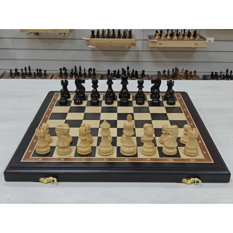 Шахматы подарочные Гамбит мореный дуб большие