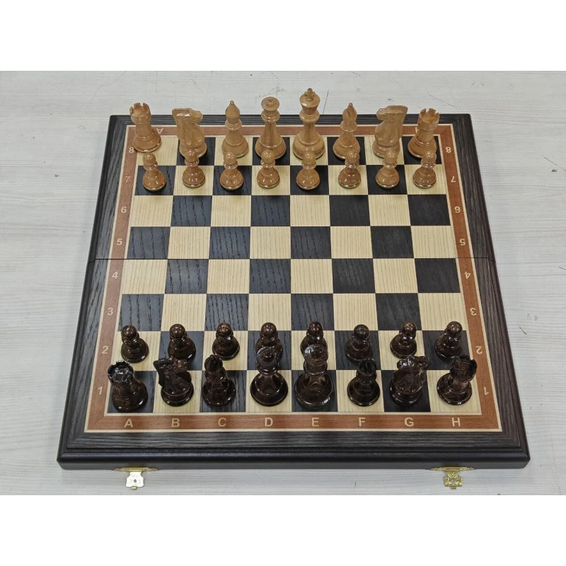 Шахматы подарочные Суприм из мореного дуба