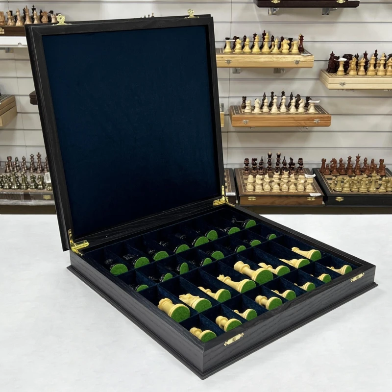 Шахматы в ларце эксклюзивные подарочные мореный дуб Стаунтон Royal