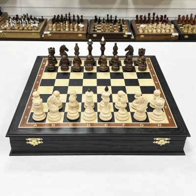 Шахматный ларец деревянный мореный дуб Бастион матовый