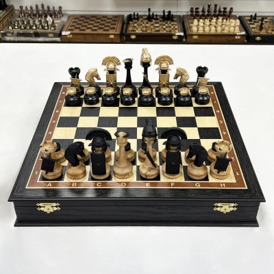 Шахматный ларец эксклюзивный мореный дуб Римляне