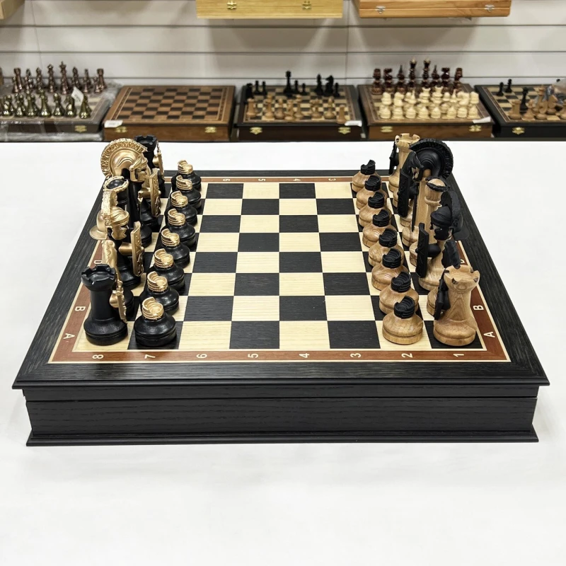 Шахматный ларец эксклюзивный мореный дуб Римляне