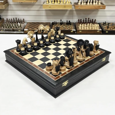 Шахматный ларец эксклюзивный мореный дуб Римляне