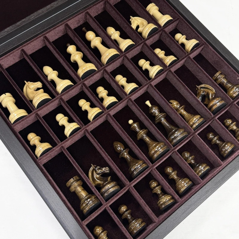 Шахматный ларец мореный дуб Премиальный люкс